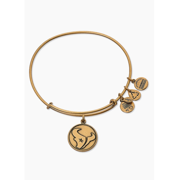 Alex and Ani Vintage 2013 NFL Texans Football Logo Charm Expandable Bracelet - Picture 1 of 6